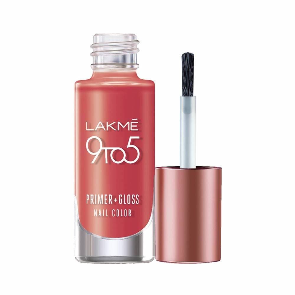 Lakme 9 To 5 Primer + Gloss Nail Colour - Orange Coat - Distacart