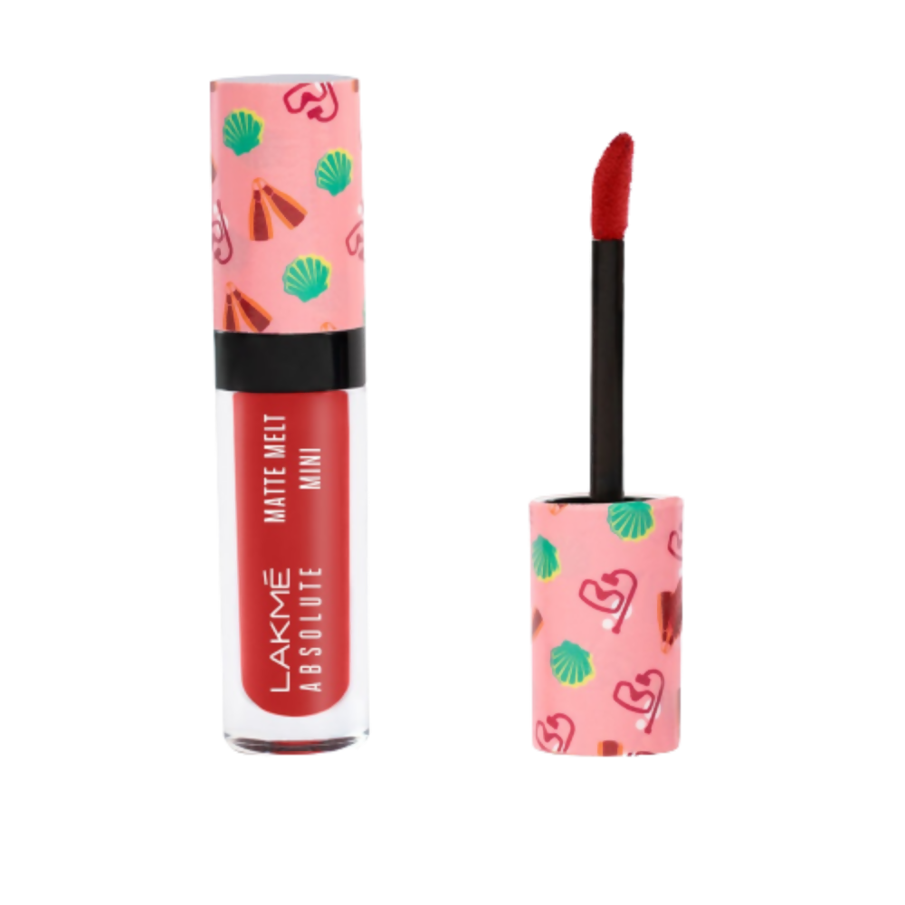 Lakme Absolute Matte Melt Mini Liquid Lip Color - Coral Camp - Distacart