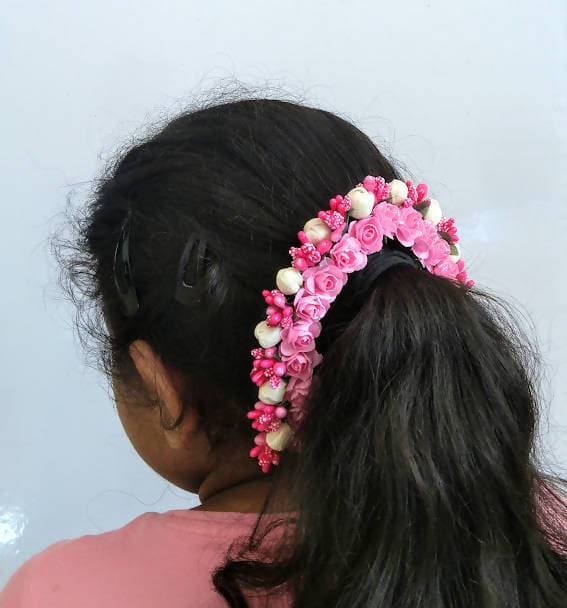 Pink Flower Hair Gajra