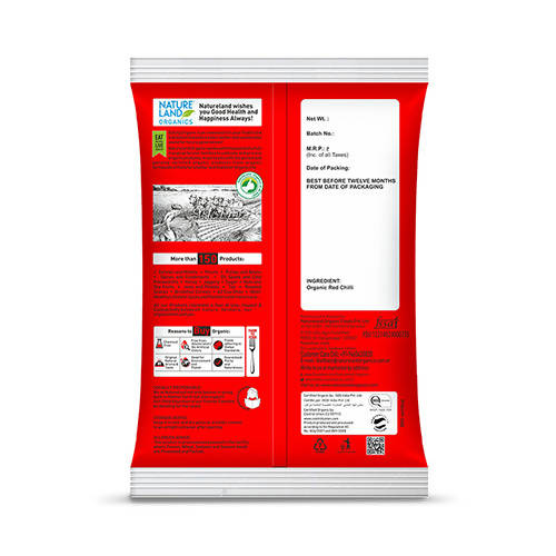 Nature Land Organics Red Chilli Whole - Distacart