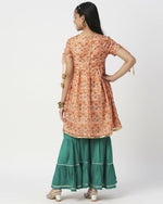 Thumbnail for Lil Drama Raangoli Girls Orange Kurta With Sharara&Dupatta Set - Distacart
