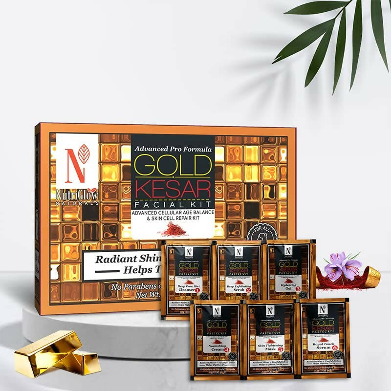 NutriGlow NATURAL'S Advanced Pro Formula Gold Kesar Facial Kit - Distacart