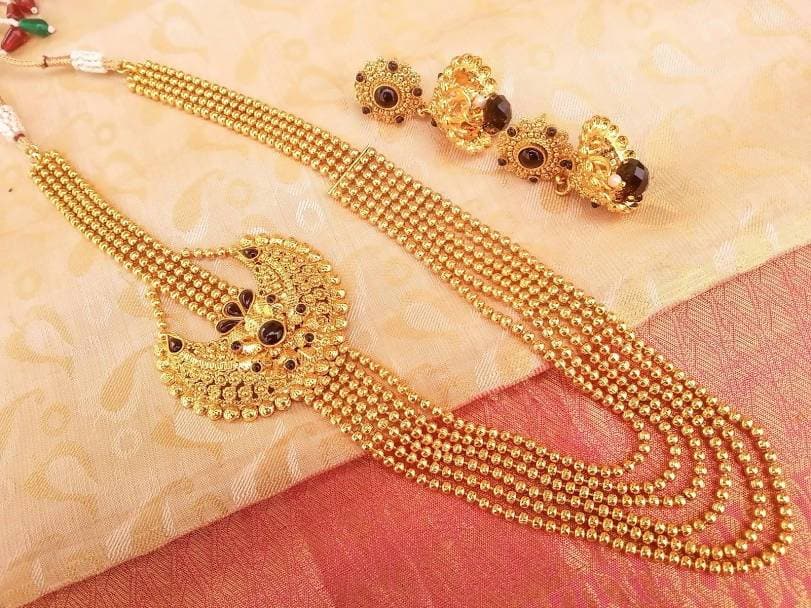 Bridal Black Kemp Layer Necklace Set