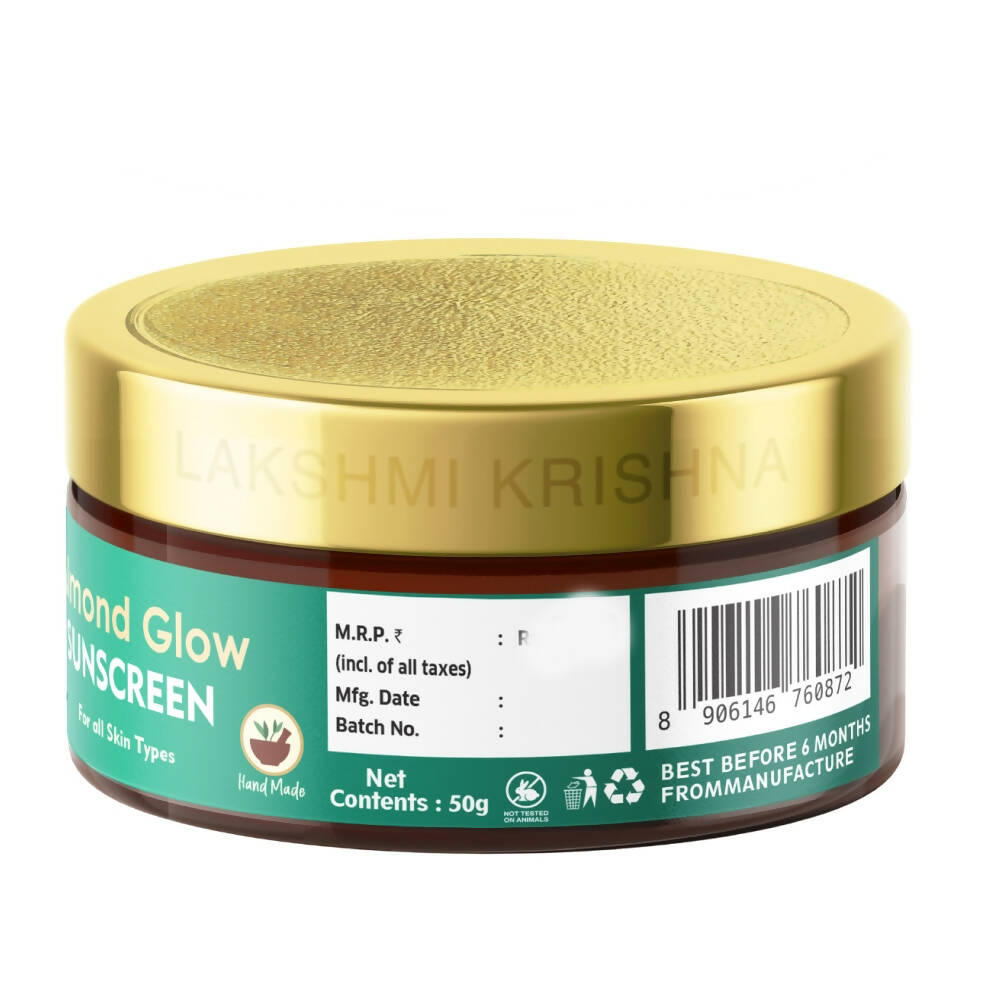 Lakshmi Krishna Naturals Almond Glow Sunscreen - Distacart