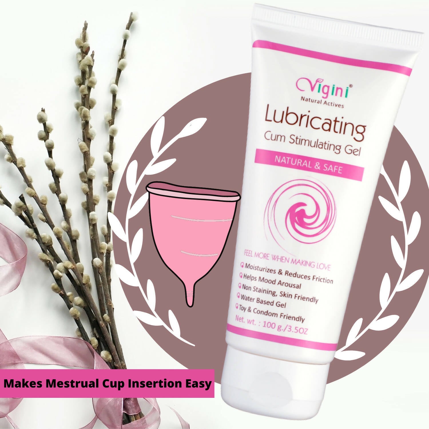 Vigini Natural Actives Vaginal Lubricant, Lubricating Cum Stimulating Lube Gel - Distacart