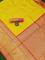 Thumbnail for DEIANA'S Beautiful Golden Jari with New Design Soft Lichi Silk Saree - Yellow - Distacart