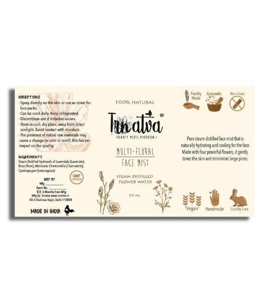 Trnatva Multi Floral Face Mist - Steam Distilled