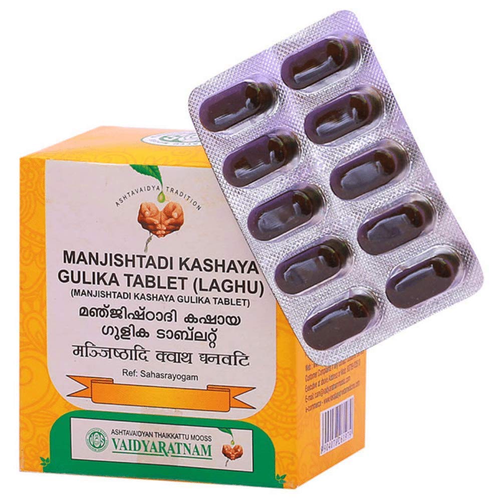 Vaidyaratnam Manjishtadi Kashaya Gulika Tablet (Laghu)