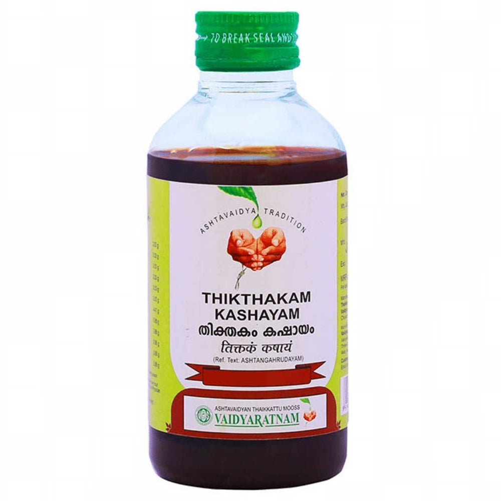Vaidyaratnam Thikthakam Kashayam, For Skin Issues, 100% Herbal, 200ml