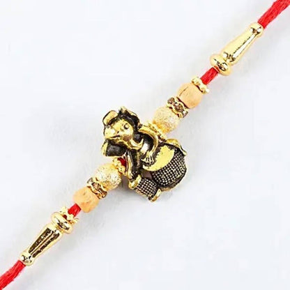 Devotional Lord Ganesha Rakhi & Kaju Roll Box - Distacart