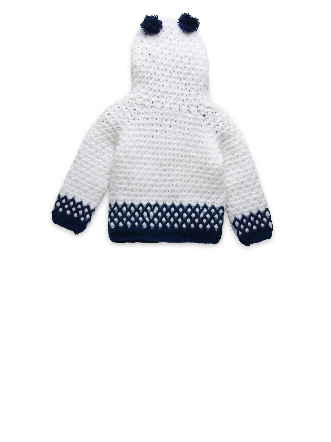 Chutput Kids Woollen Hand Knitted Tacky Design Sweater For Baby Boys - White - Distacart