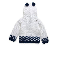 Thumbnail for Chutput Kids Woollen Hand Knitted Tacky Design Sweater For Baby Boys - White - Distacart