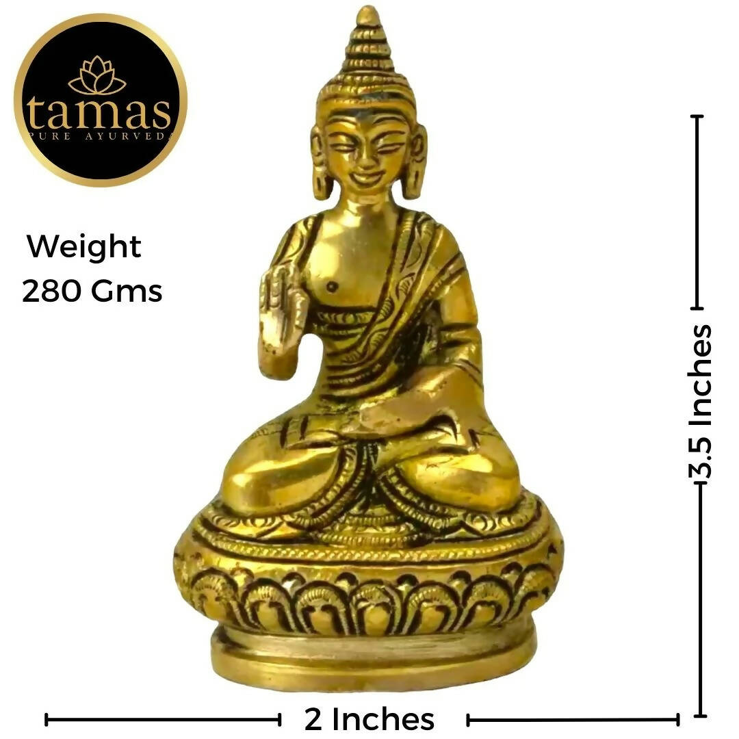 Tamas Brass Buddha Idol Decorative Showpiece (Golden) - Distacart