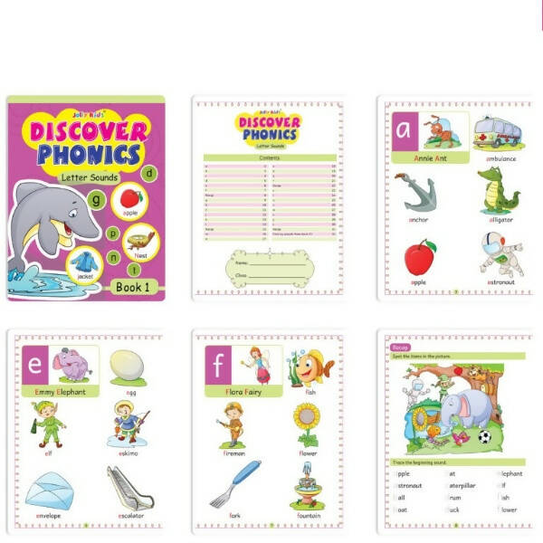 Jolly Kids Discover Phonics Book Set (Set of 5) | Vowel Letter Sounds | Word Families | Consonant Blends | Phonic Readers | Ages 3-8 Years - Distacart