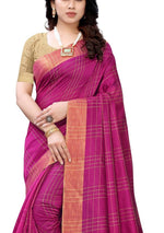 Thumbnail for Vamika Pink Cotton Silk Weaving Saree (Anaya Pink)