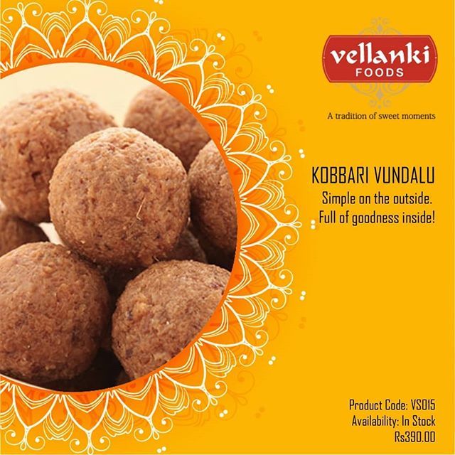 Vellanki Foods - Coconut Laddu / Kobbari Vundalu - Distacart