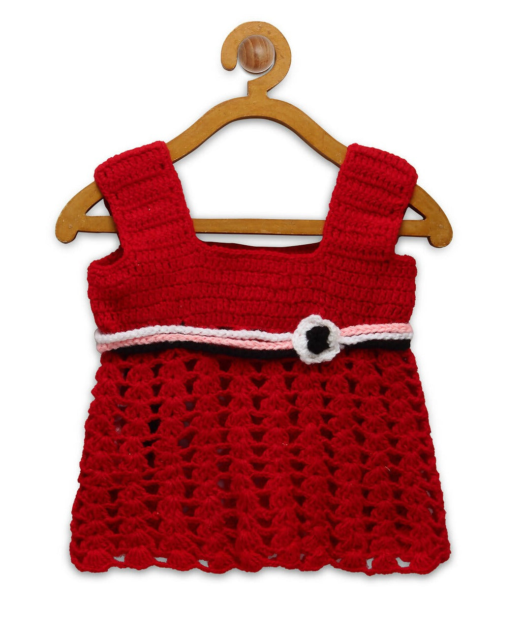 Chutput Kids Red Ice Cream Design Solid Wool Frock - Distacart
