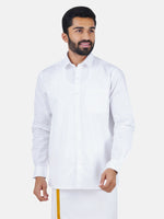 Thumbnail for Ramraj Cotton Mens Full Sleeve Formal 100 % Cotton White Shirt - Distacart