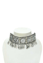 Thumbnail for Mominos Fashion Johar Kamal Women Silver-Plated Brass Finish Mirror Work Choker - Distacart