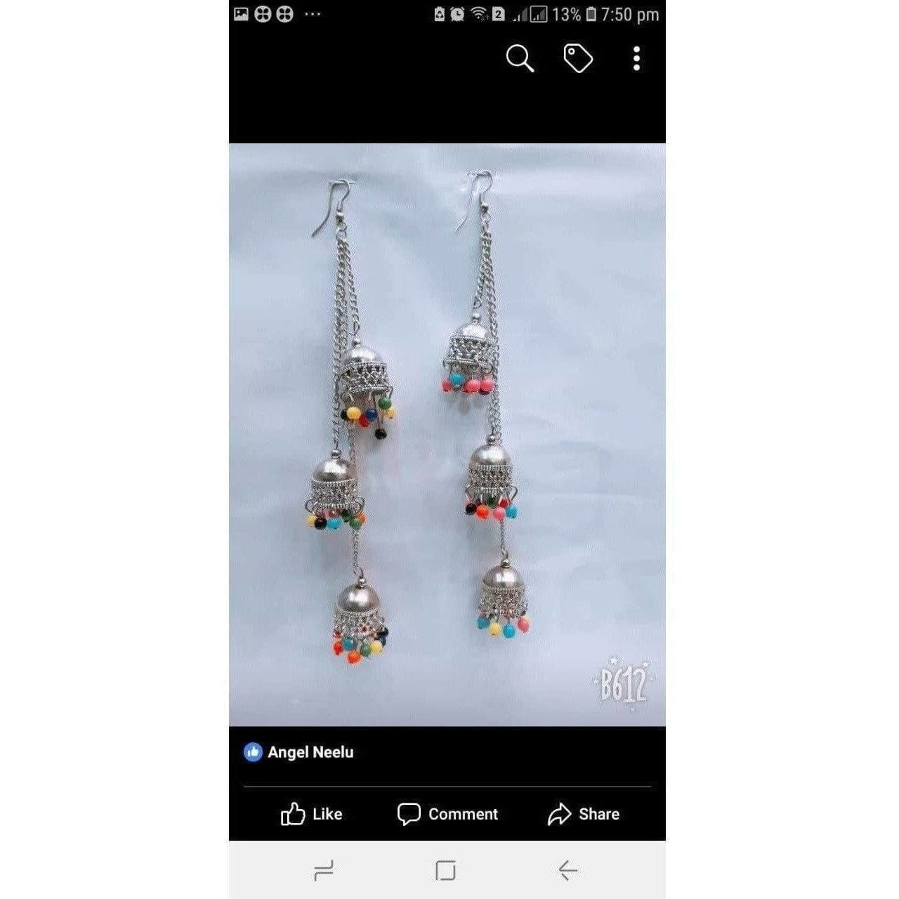 Latest Kashmiri Triple Jhumki Alloy Jhumki Earrings