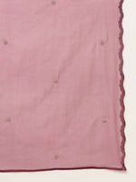 Thumbnail for Purple Chinon Silk Embroidered Straight Kurta with Trouser & Dupatta - Salimar - Distacart