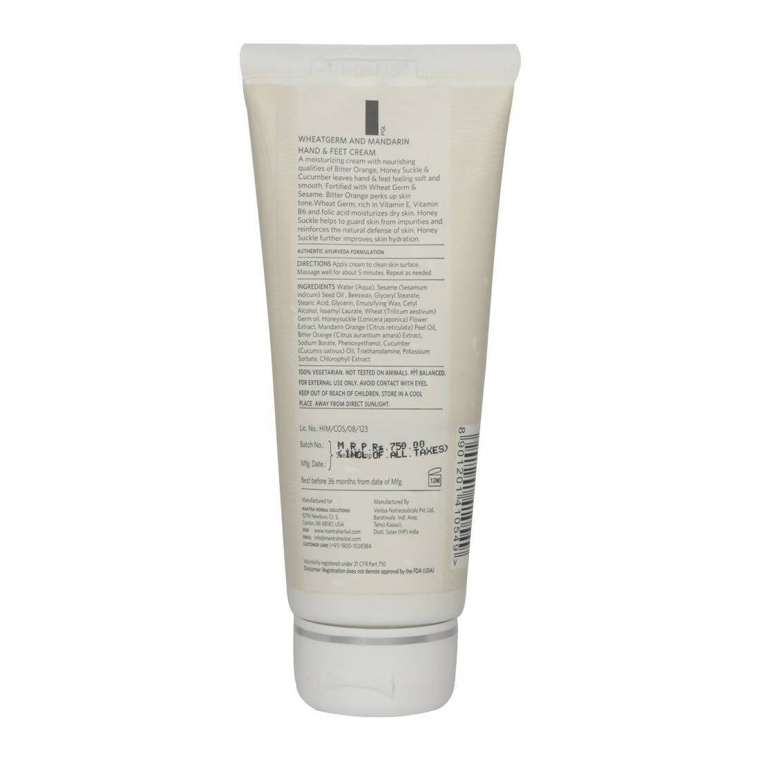 Mantra Herbal Wheatgerm and Mandarin Orange Hand & Feet Cream - Distacart