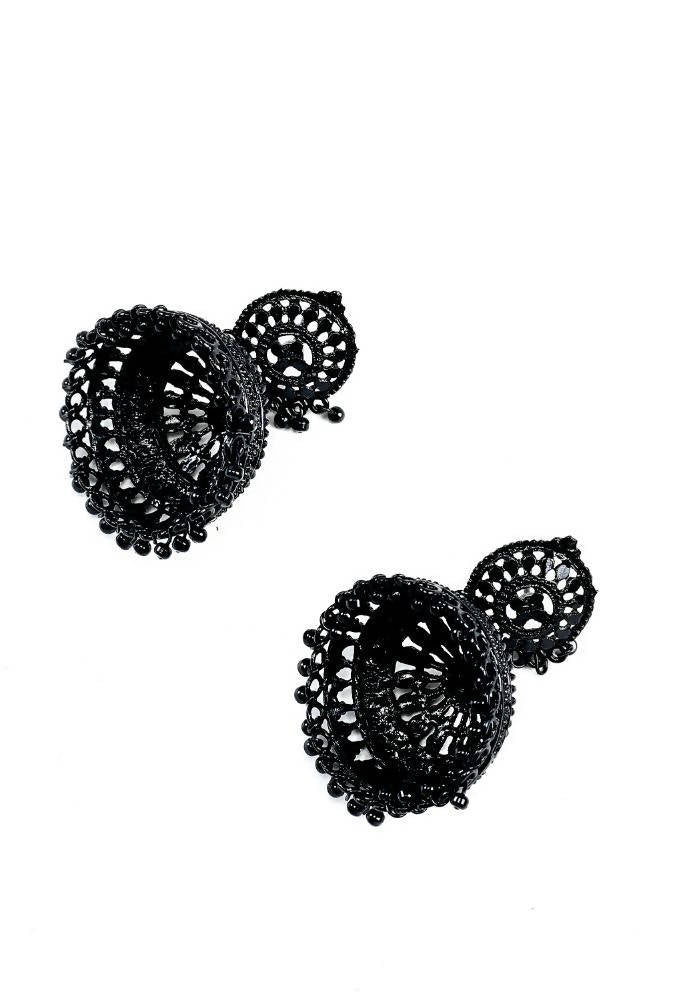 Tehzeeb Creations Black Colour Earrings Jhumki Style