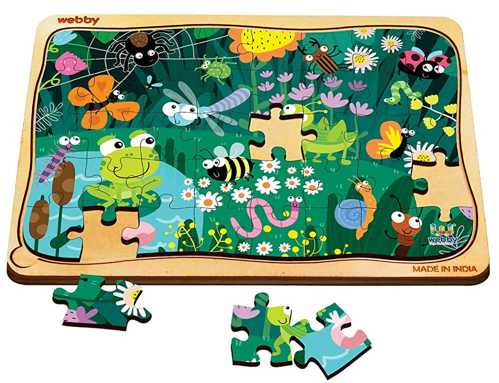 Webby Amazing Bugs Wooden Jigsaw Puzzle- 40 Pcs - Distacart