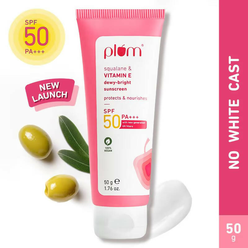 Plum Squalane & Vitamin E SPF 50 PA+++ Dewy-Bright Sunscreen - Distacart