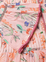 Thumbnail for Pink Cotton Floral Printed Dress - Nandani - Distacart