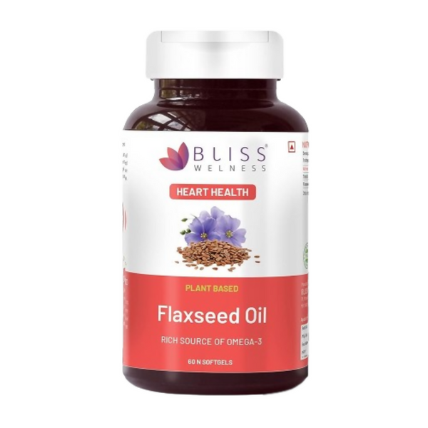 Bliss Welness Flaxseed Oil Softgel Capsules - Distacart