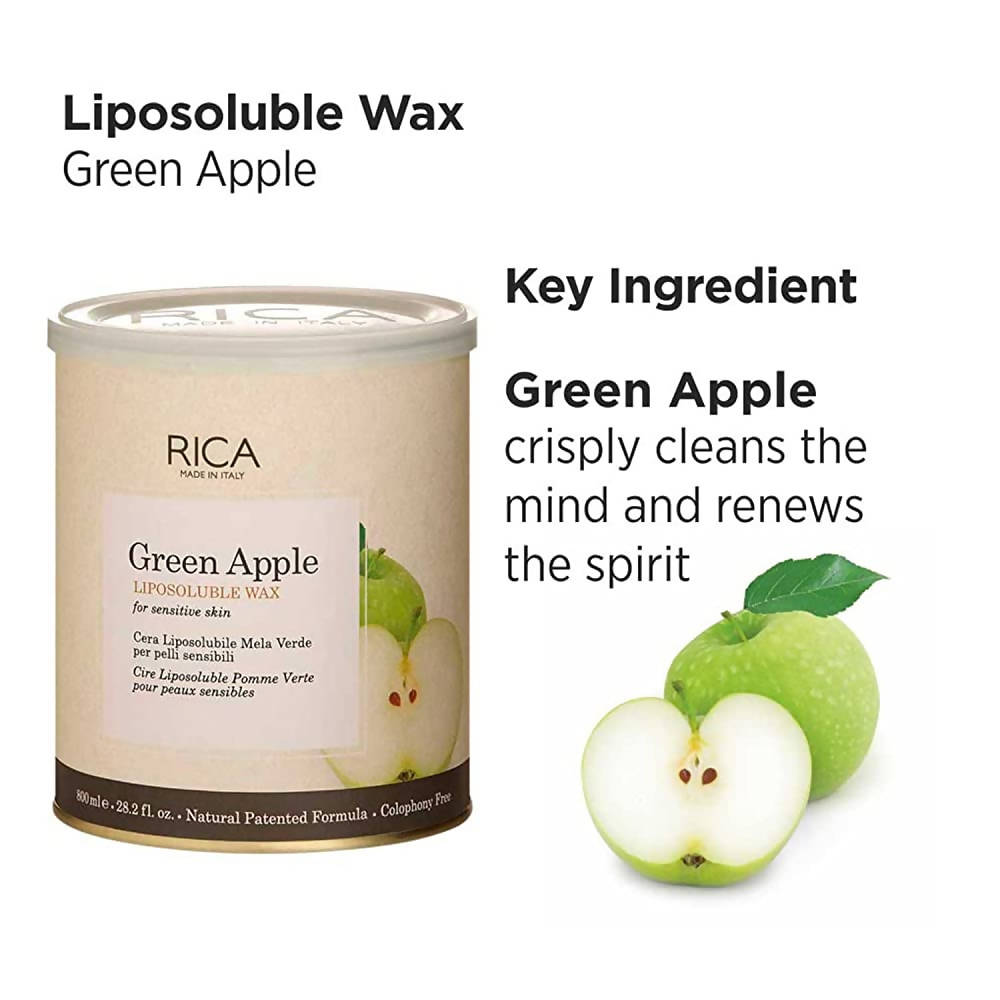 Rica Green Apple Liposoluble Wax For Sensitive Skin - Distacart