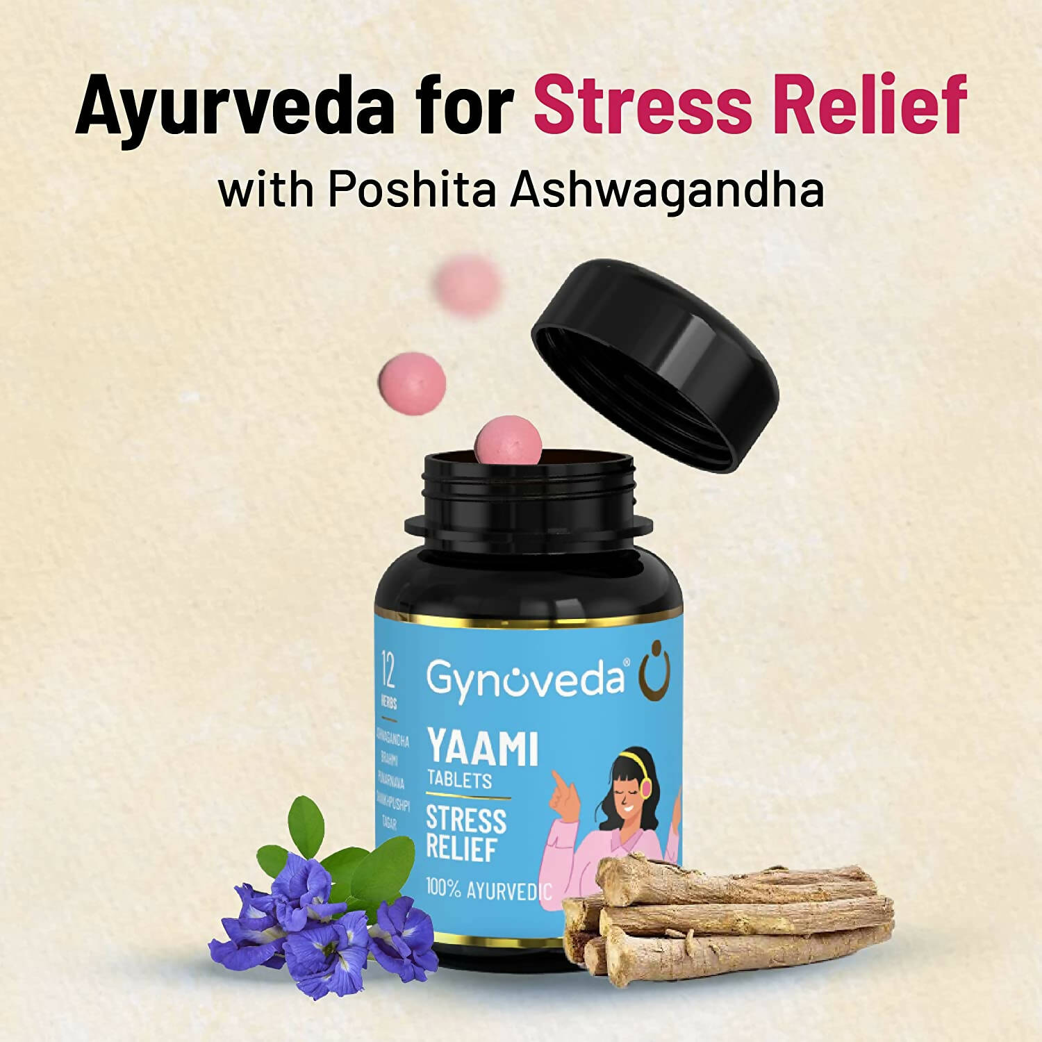 Gynoveda Yaami Ashwagandha Ayurvedic Tablets - Distacart
