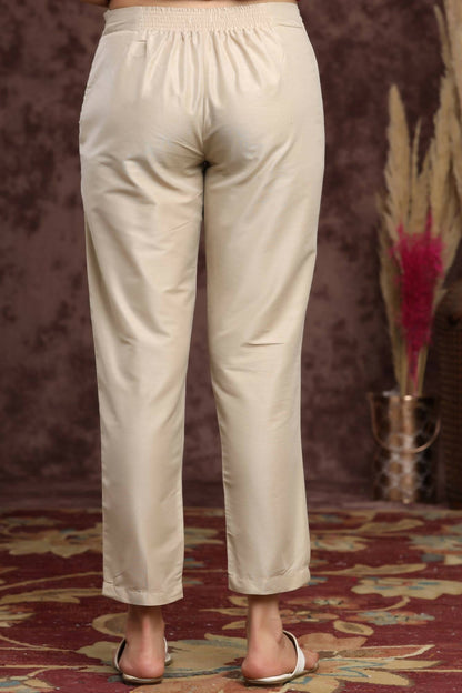 Juniper Women Sandgrey Poly Silk Solid Slim Fit Pant/Slim Pant - Distacart