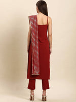 Thumbnail for Janasya Maroon Kurta with Trousers & With Dupatta - Distacart