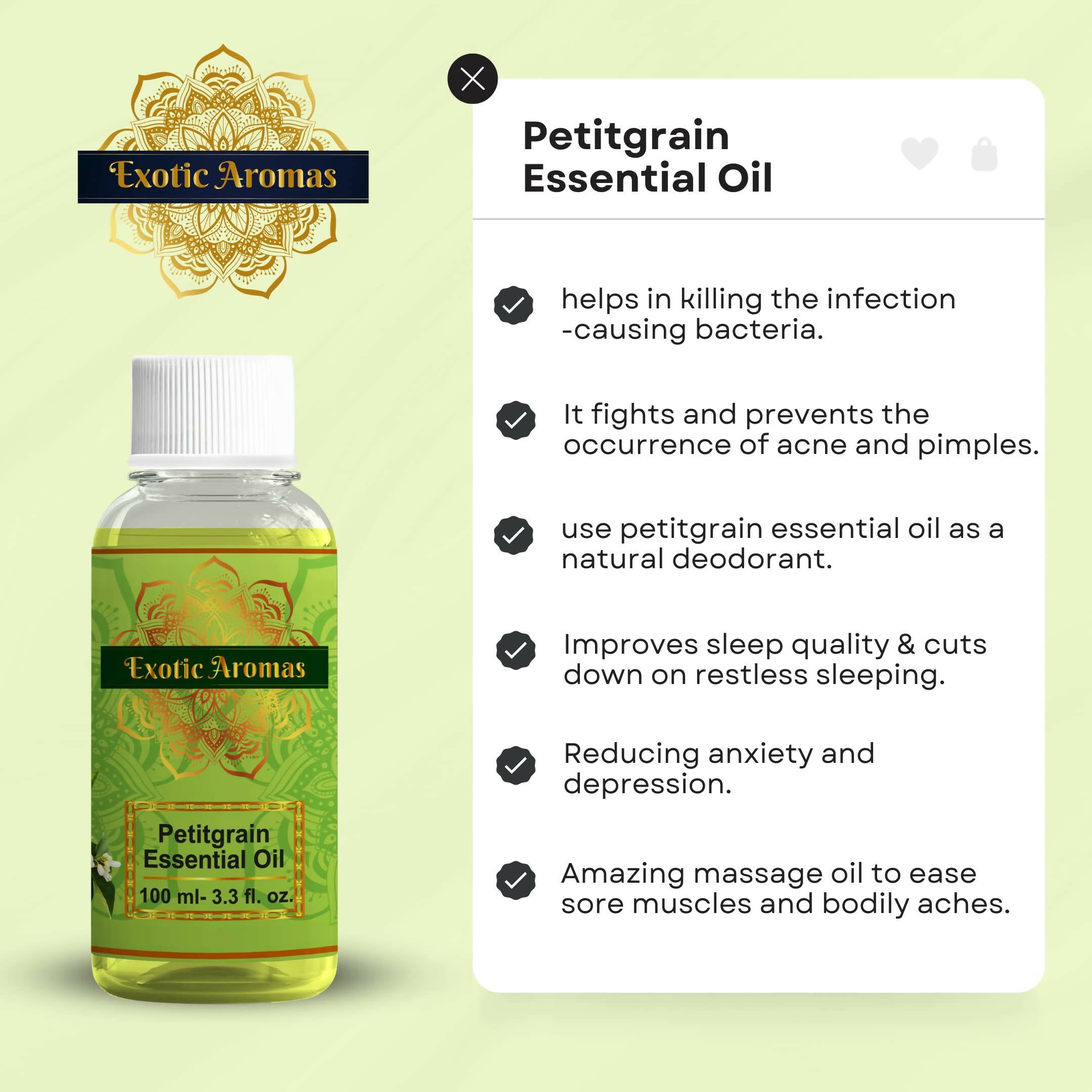 Exotic Aromas Petitgrain Essential Oil - Distacart