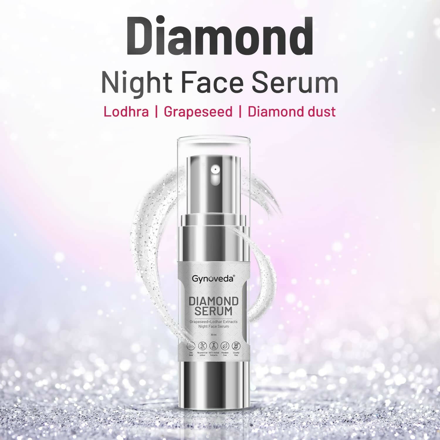 Gynoveda Lodhra And Grapeseed Diamond Face Serum - Distacart
