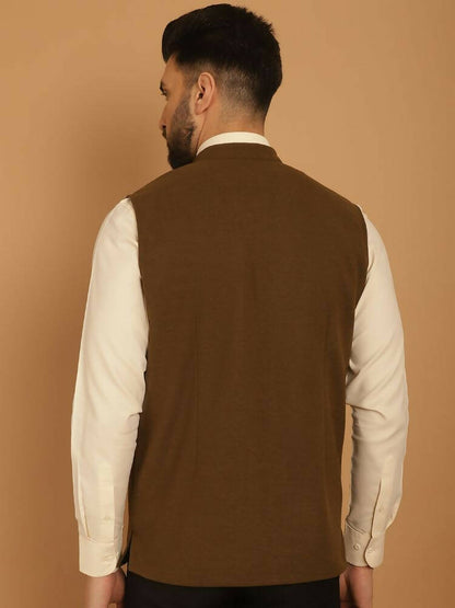Even Apparels Pure Wool Nehru Jacket - Green - Distacart