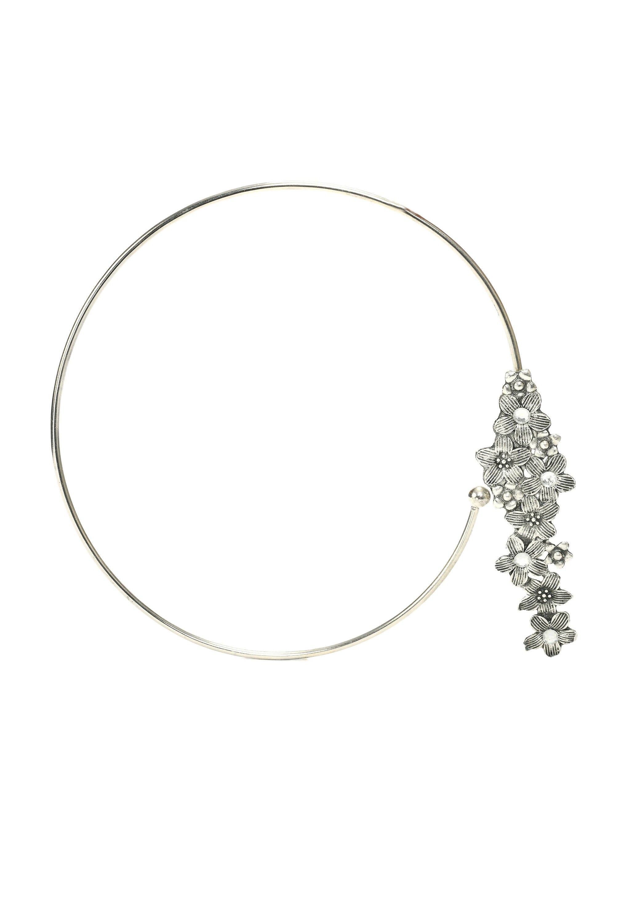 Mominos Fashion Johar Kamal Oxidised Silver-Plated Hasli Design Necklace Choker Set For Women - Distacart