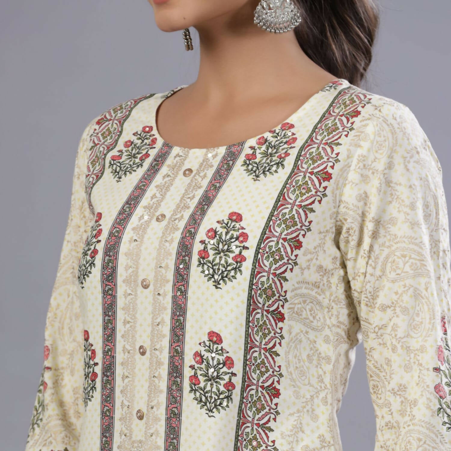 Juniper Women Yellow Rayon Printed Kurta, Pants and Dupatta Set - Distacart