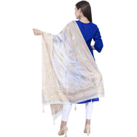 Thumbnail for A R SILK White Color Silk pahadi Silk Dupattas and Chunnis