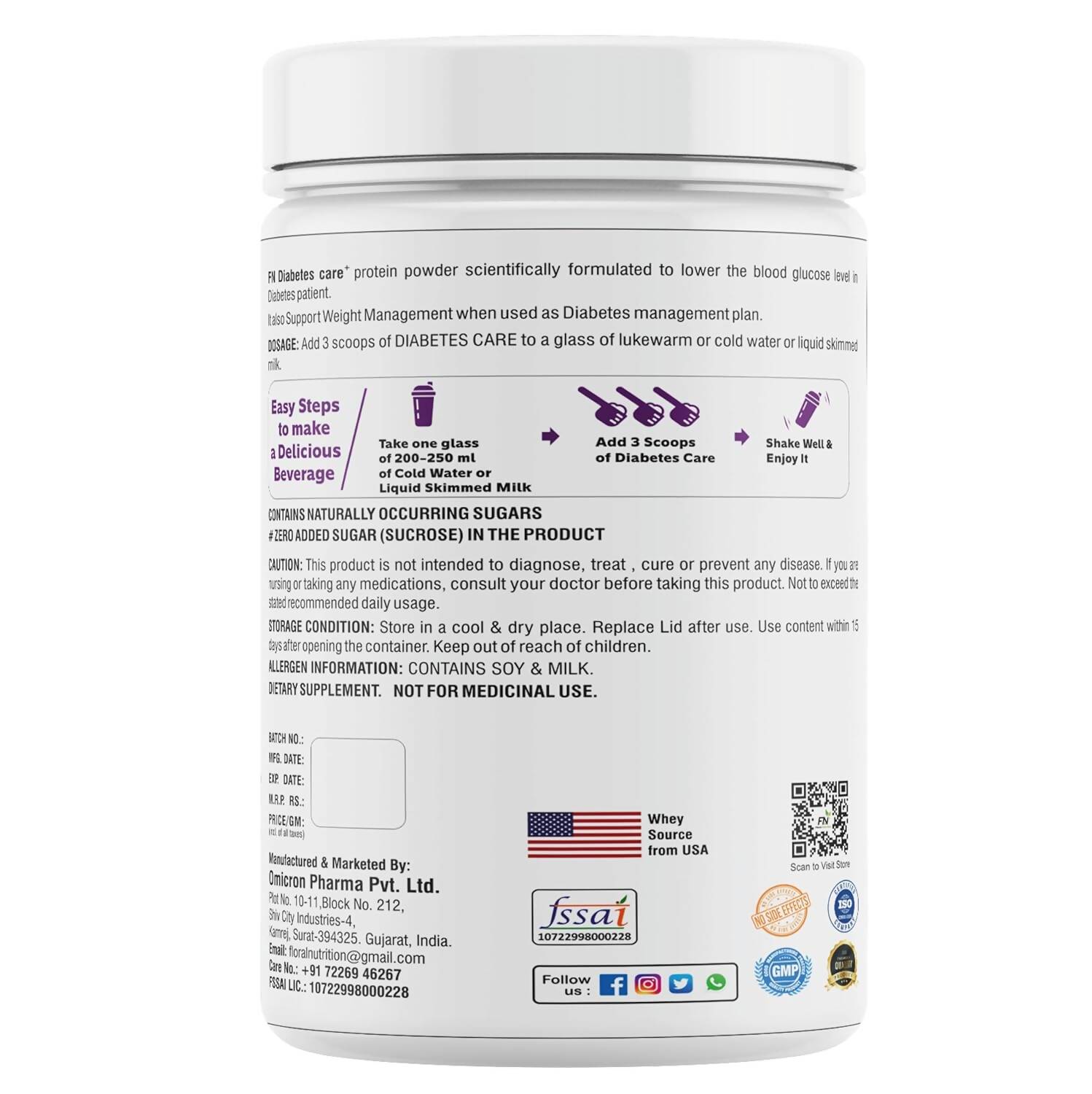 Floral Nutrition Diabetes Care Vanilla Flavor - Distacart
