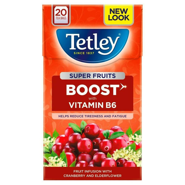 Tetley Super Fruits Boost With Vitamin B6 Cranberry & Elderflower Tea Bags - Distacart