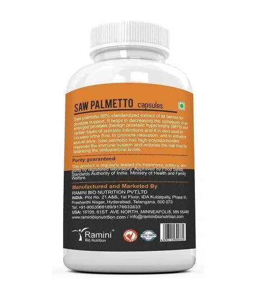 Ramini Bio Nutrition Saw Palmetto 500mg Veg Capsules - Distacart