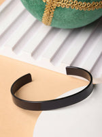 Thumbnail for NVR Men Black Rhodium-Plated Stainless Steel Cuff Bracelet - Distacart