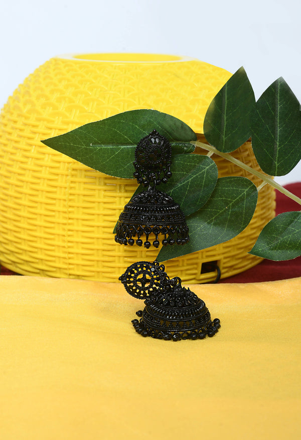 Mominos Fashion Johar Kamal Latest Design Black Color Jhumkas - Distacart