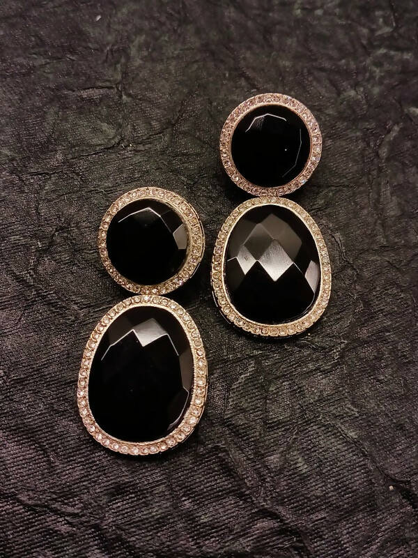 Smart Dangler With Rhino Stone Border Black Earrings For Women and Girls By House of Ree - Distacart