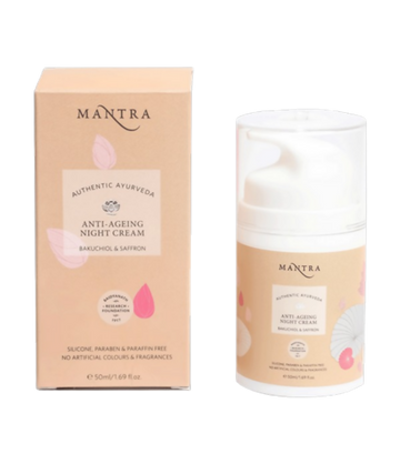 Mantra Herbal Anti-Ageing Night Cream Bakuchiol & Saffron - Distacart