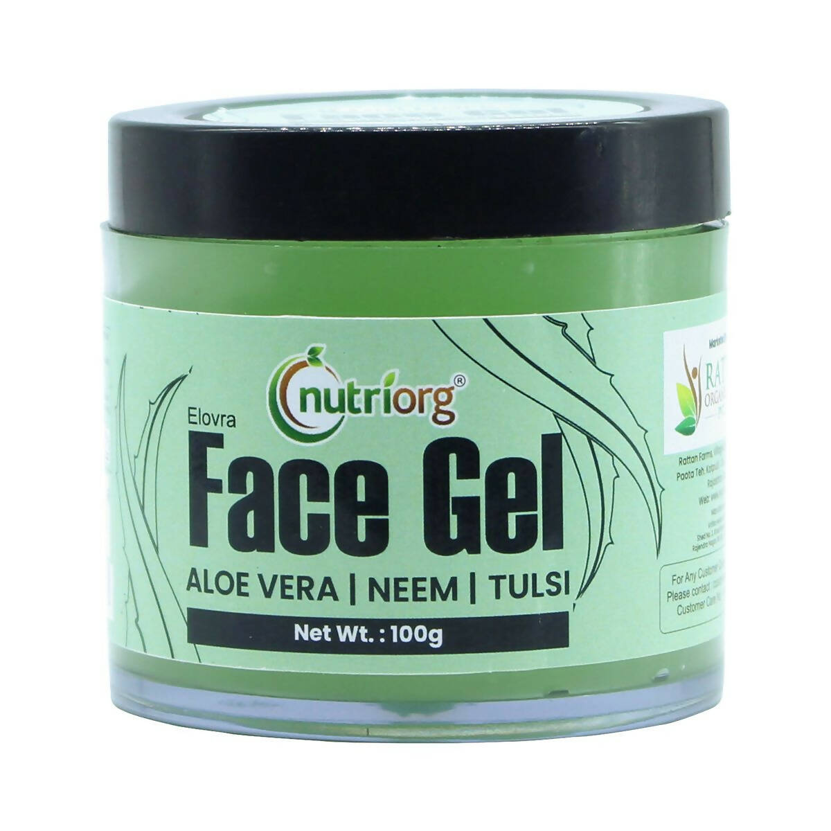 Nutriorg Aloevera Face Gel with Neem & Tulsi - Distacart