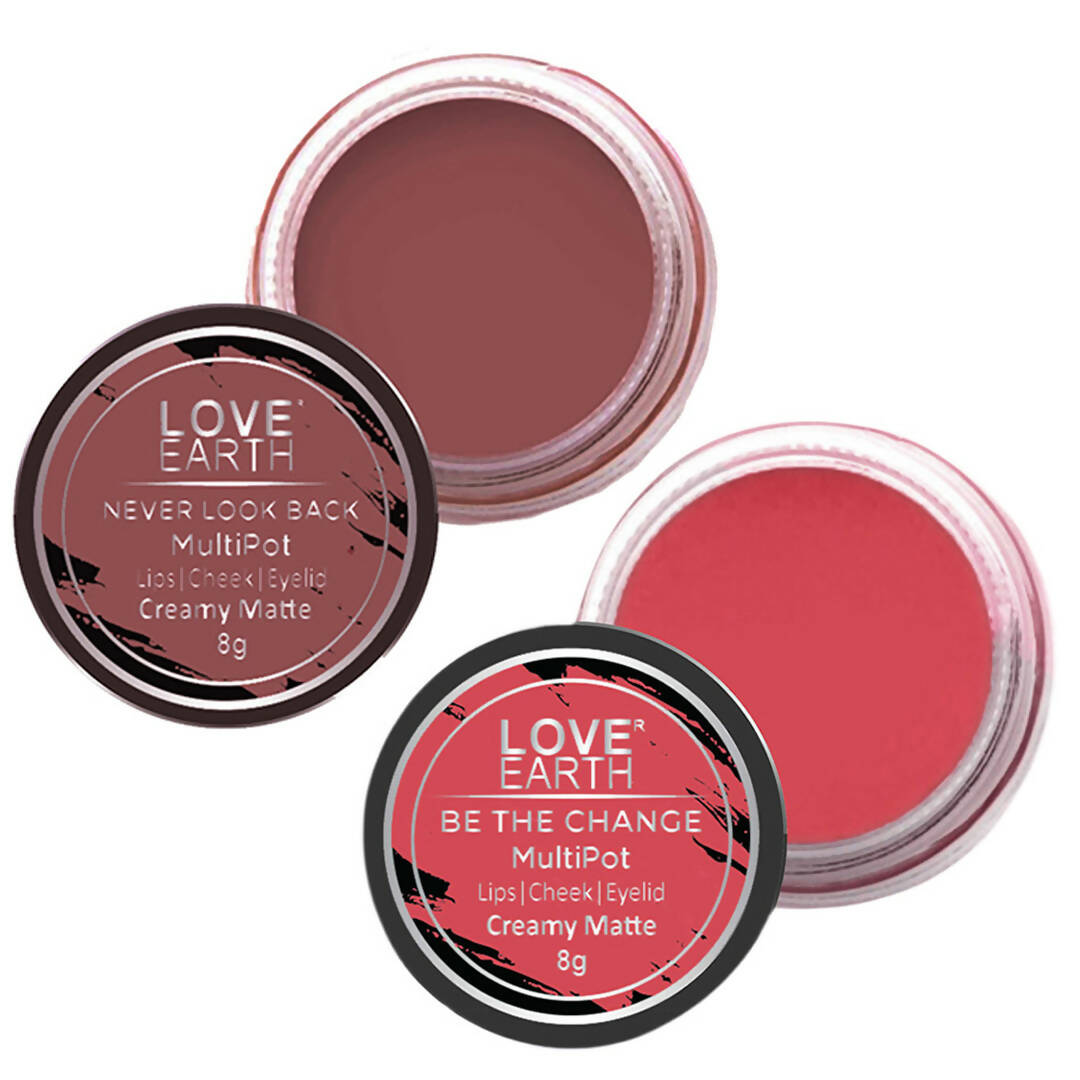 Love Earth Lip Tint & Cheek Tint Multipot Combo (Rose Pink & Ruby Pink) - Distacart
